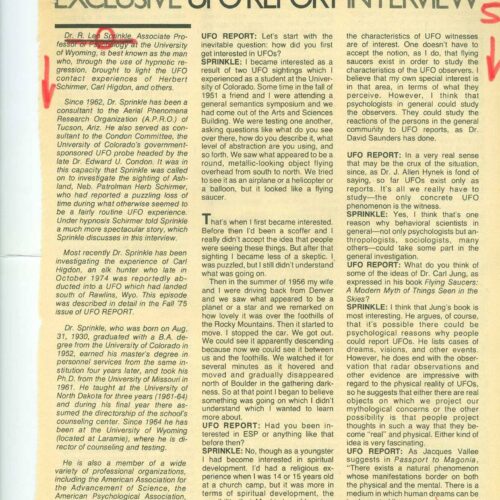 Sprinkle Interview 1976 UFO Report - Imagen 1