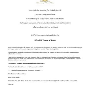 St.Teresa of Avila,My life
