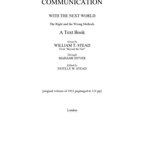 Stead,William T.,Communication with the next world 1921 - Imagen 1