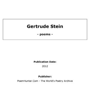 Stein,Gertrude,Poems