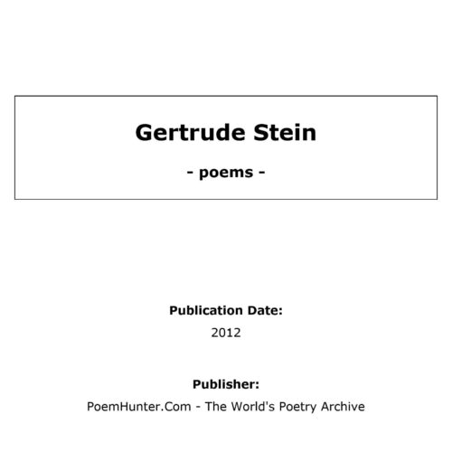 Stein,Gertrude,Poems - Imagen 1
