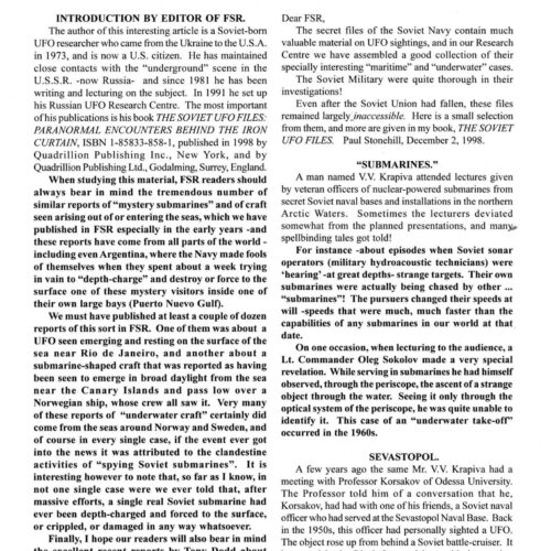 Stonehill,UFOs in Soviet Waters,FSR1999,V44N1 - Imagen 1