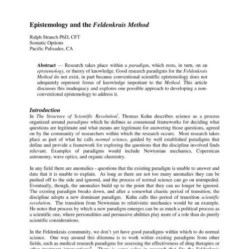 Strauch,Epistemology and the Feldenkrais method - Imagen 1