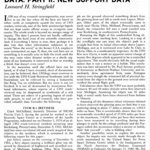 Stringfield,UFO Crash Retrievals,Status Report II-3,FSR83V28N4