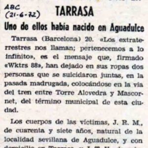 Suicidios OVNI 1972,Tarrasa