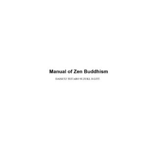 Suzuki,Manual of Zen Buddhism