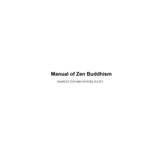 Suzuki,Manual of Zen Buddhism - Imagen 1