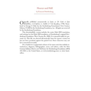 Swedenborg,Emanuel,Heaven and hell
