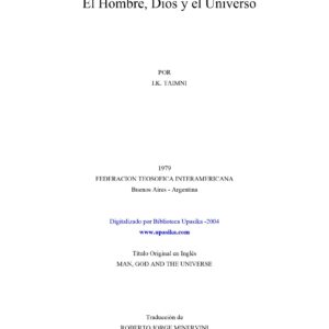 Taimni,IK,El Hombre,Dios y el Universo