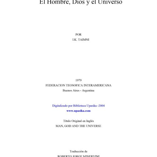 Taimni,IK,El Hombre,Dios y el Universo - Imagen 1
