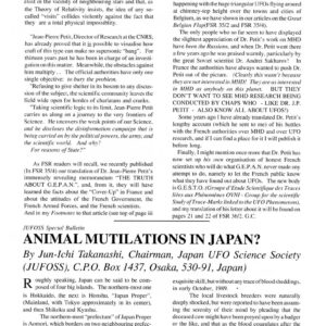 Takanashi,Animal Mutilations 1989,Japan,FSR92V37N1