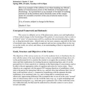 Tart,Altered states of consciousness