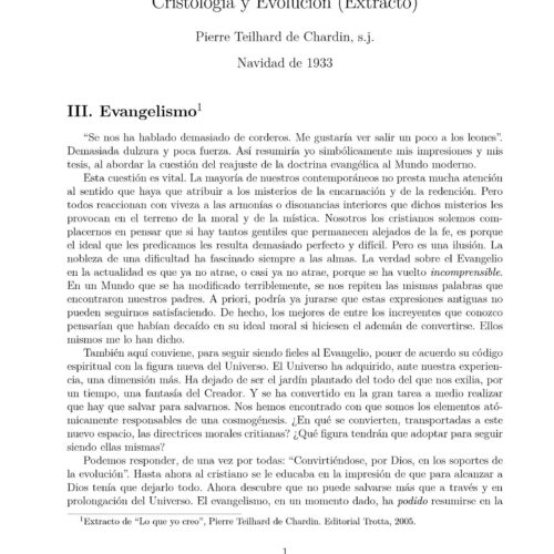 Teilhard de Chardin,Cristologia y evolucion - Imagen 1