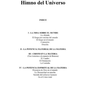 Teilhard de Chardin,Himno del universo