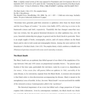 The Black Death 1346-1353,O.J.Benedictow
