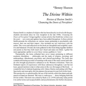 The Divine Within,Benny Shanon