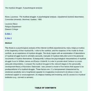 The Mystical Struggle,Laurence Nixon