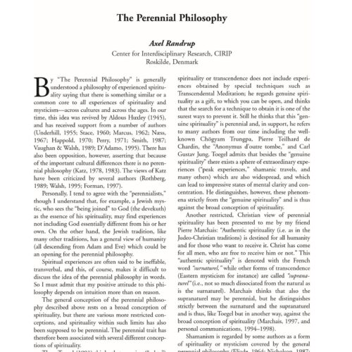 The Perennial Philosophy,Axel Randrup - Imagen 1