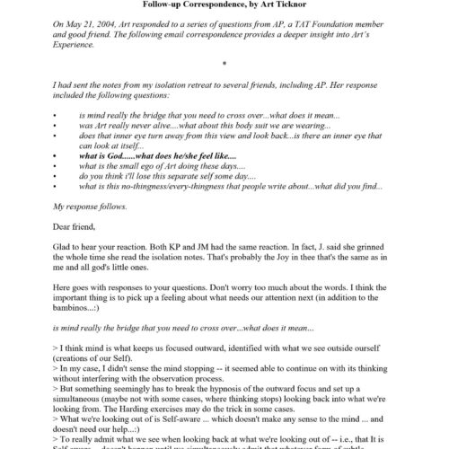 Ticknor,Art,Follow-up correspondence - Imagen 1