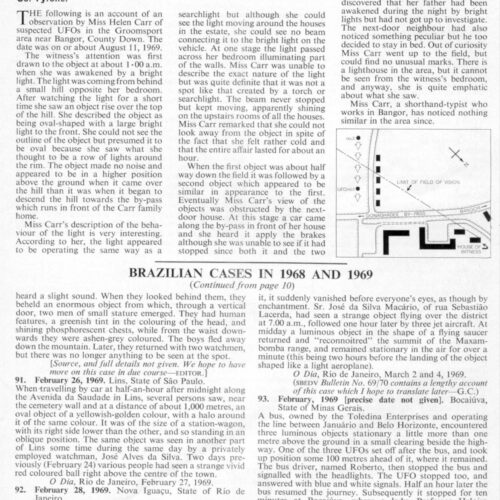 Tinney,UFOs 1969,Ireland,FSR-CH 1971 N 5 - Imagen 1