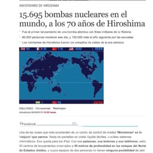 Tras 70 anyos,15.695 bombas atomicas,Pablo Pardo