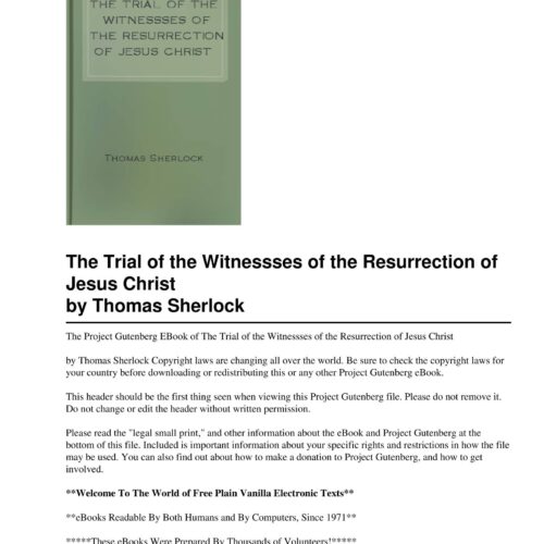 Trial of the witnesses of Resurrection of Jesus Christ,T.Sherlock - Imagen 1