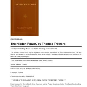 Troward,The hidden power