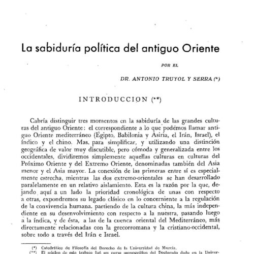 Truyol,Sabiduria politica del Antiguo Oriente - Imagen 1