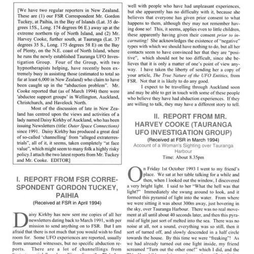 Tuckey-Cooke,Contacts Ascended Masters 1991,New Zealand,FSR95V40N2 - Imagen 1