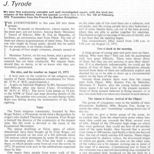 Tyrode,UFOs 1972,Taize,FSR73V19N4 - Imagen 1