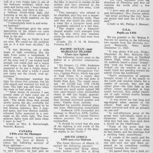 UFO 1965 at school,USA,FSR66V12N3 - Imagen 1