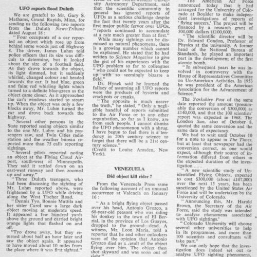 UFO 1967 kills man,Venezuela,FSR66V12N6 - Imagen 1