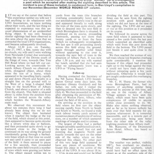 UFO 1967 over cows,England,FSR68V14N1 - Imagen 1
