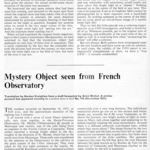 UFO 1971,France Observatory,FSR-CH 1972 N 9 - Imagen 1