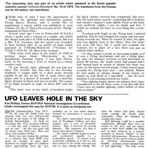 UFO 1977 leaves hole in sky,England,FSR78V24N4 - Imagen 1