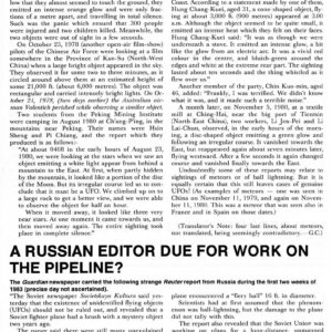 UFO 1981,damaged plane,Russia,FSR83V28N4