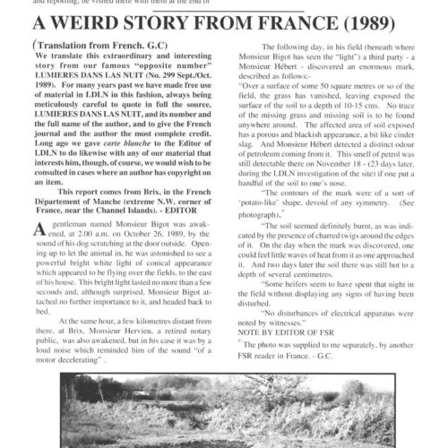 UFO 1989,soil traces,France,FSR1992V37N1 - Imagen 1