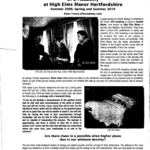 UFO Academy in Britain,2009-2010,FSR201oV54N2