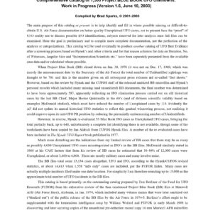 UFO Blue Book Reports,1.500 Cases,Sparks
