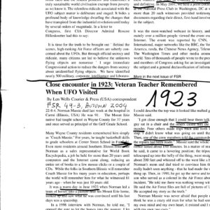 UFO Contact 1923,Illinois,FSR2004V49N3