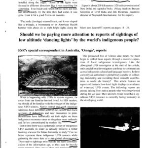 UFO Contacts by indigenous people,Australia,FSR2004V49N3