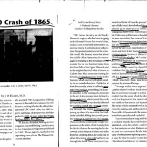 UFO Crash 1865,etc.