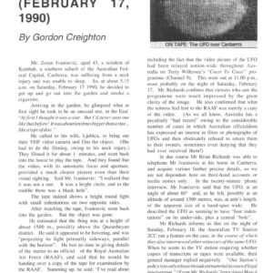 UFO Photo 1990,Camberra,FSR1993V38N2