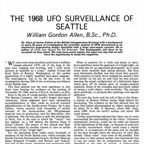 UFO Photos 1968,Seattle,FSR-SI 1969 N 2,Beyond Condon - Imagen 1