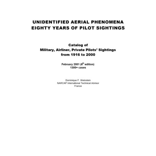 UFO-Pilot Cases 1916-2000,Weinstein - Imagen 1