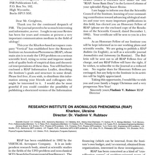 UFO Research in Ukraine,FSR1993V38N3 - Imagen 1