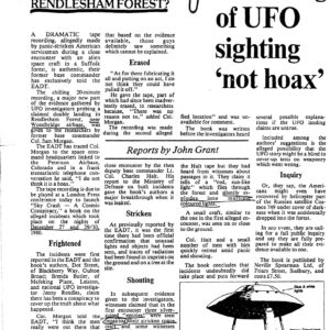 UFO Sighting 1980,Benwaters,England-2