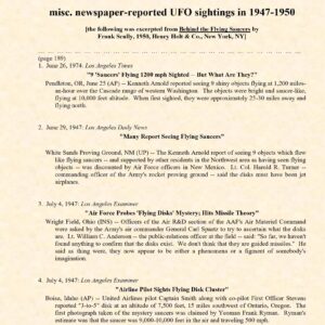 UFO Sightings 1947-1950,F.Scully