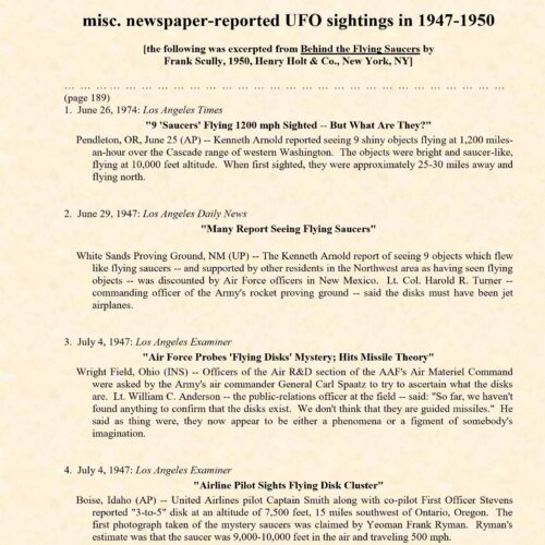 UFO Sightings 1947-1950,F.Scully - Imagen 1