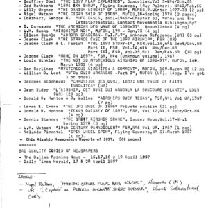 UFO Wave 1896-97,Bibliography